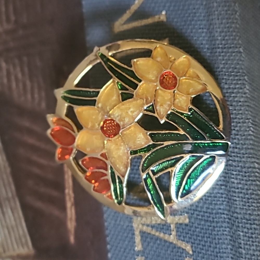 * Vintage cloisonne brooch